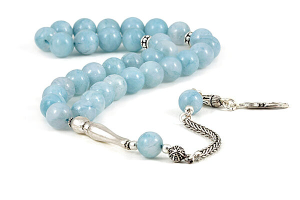 Blue Jade Prayer Beads Misbaha Subha Tasbih