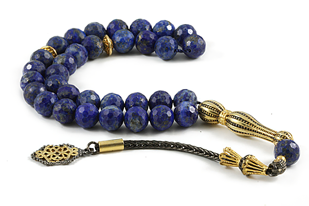Lapis Lazuli Prayer Beads with Sterling Silver Components – Misbaha – Subha – Tasbih