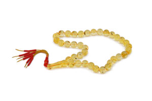 Light Yellow Natural Amber Worry Beads Tesbih